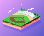 Isometric Baseball Park Vector