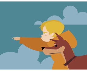 Adventurer Boy And Dog Vector