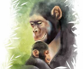 Animal Mom And Baby Watercolor