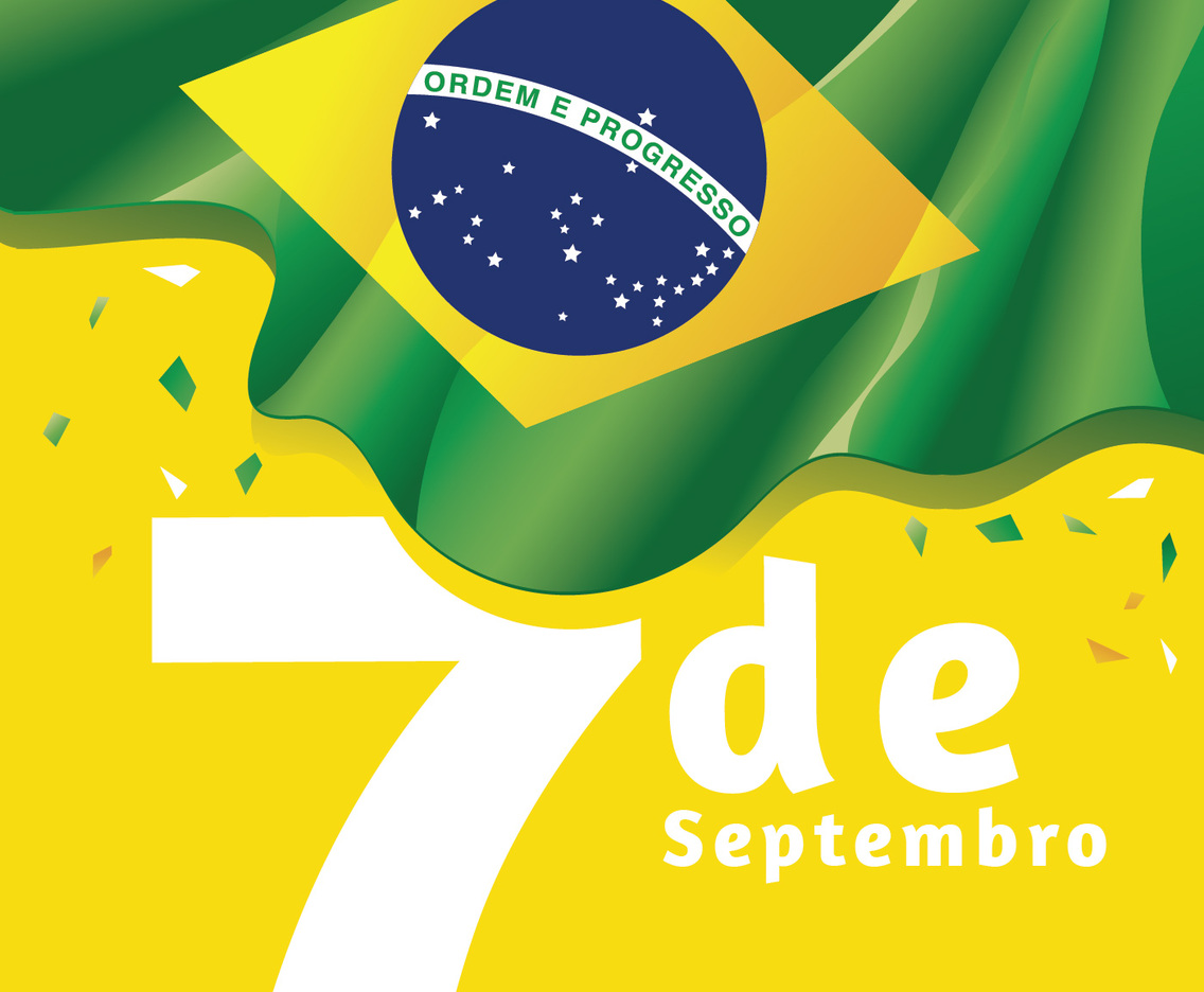 Independence day of Brazil National Flag Background on Yellow Color
