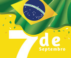 Independence day of Brazil National Flag Background on Yellow Color