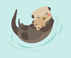 Otter Mom and Baby