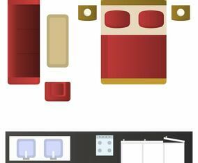 Realistic Interior Design Elements Vector