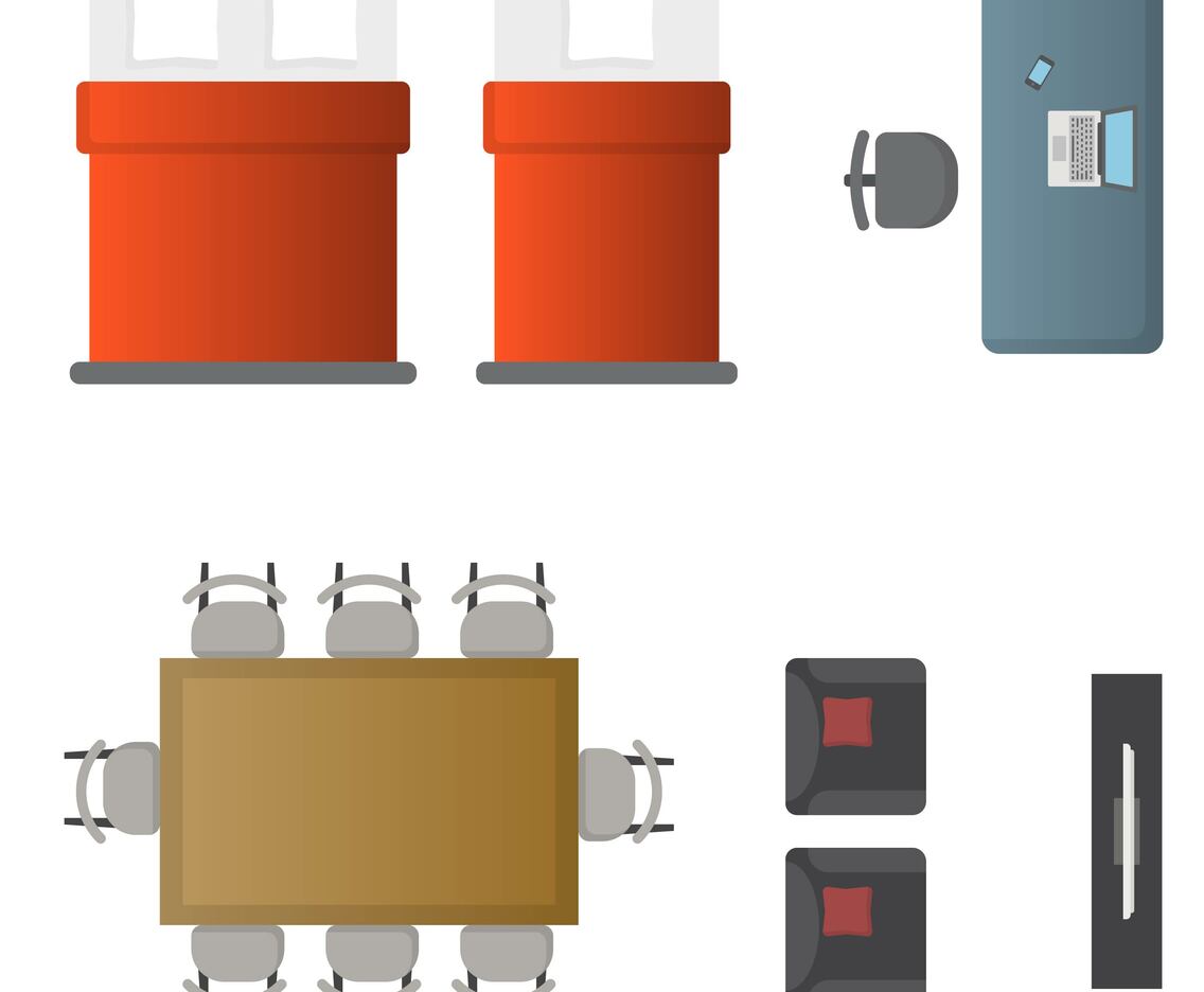 Realistic Interior Design Elements Vector