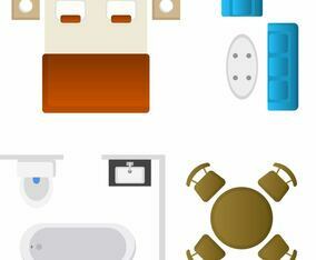 Realistic Interior Design Elements Vector