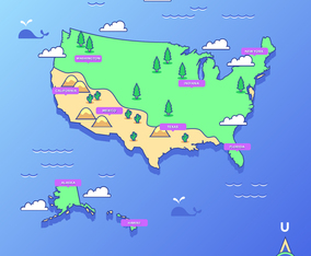 United States Landmark Map Vector