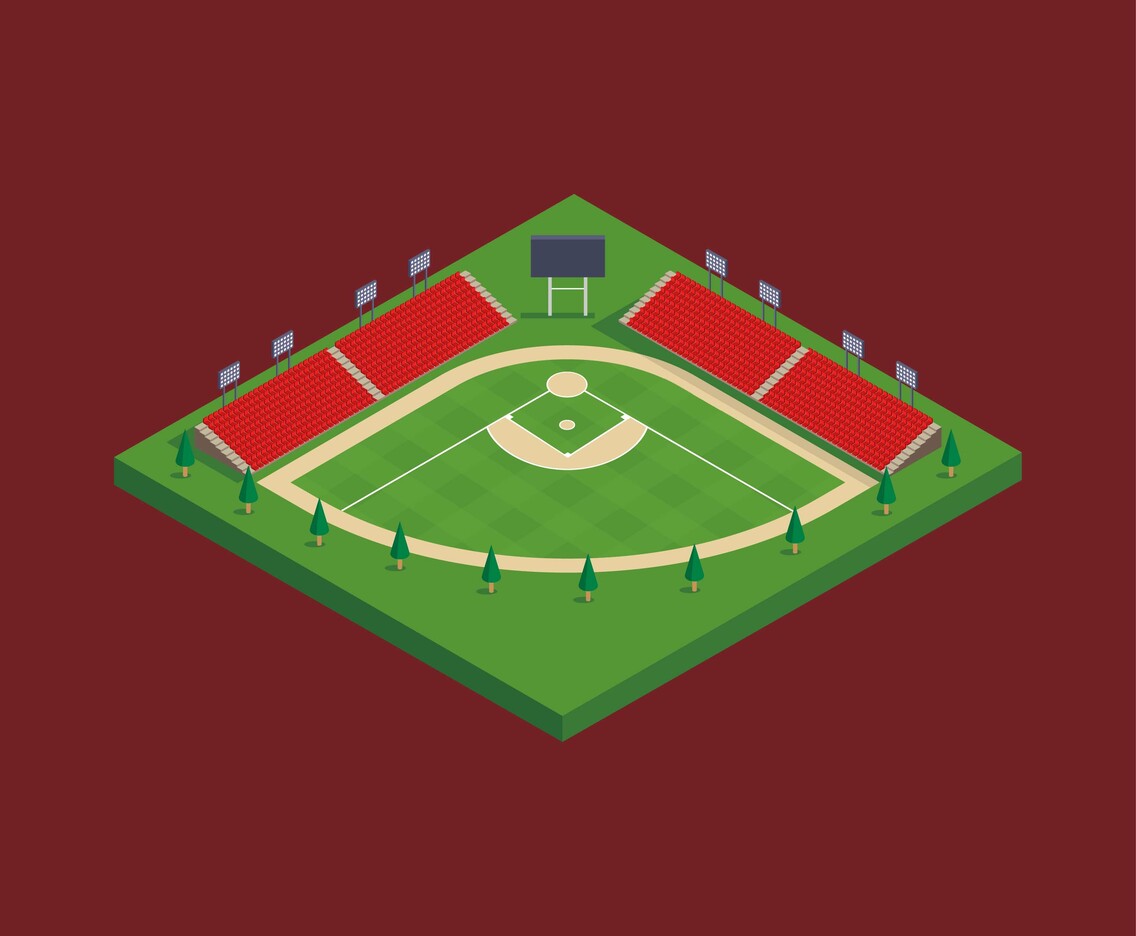 Baseball Stadium Isometric Vector
