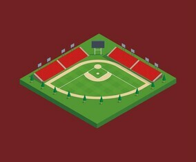 Baseball Stadium Isometric Vector