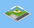 Baseball Field Isometric Vector