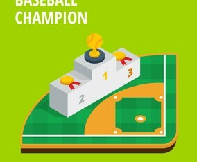 Baseball Champion Podium Isometric
