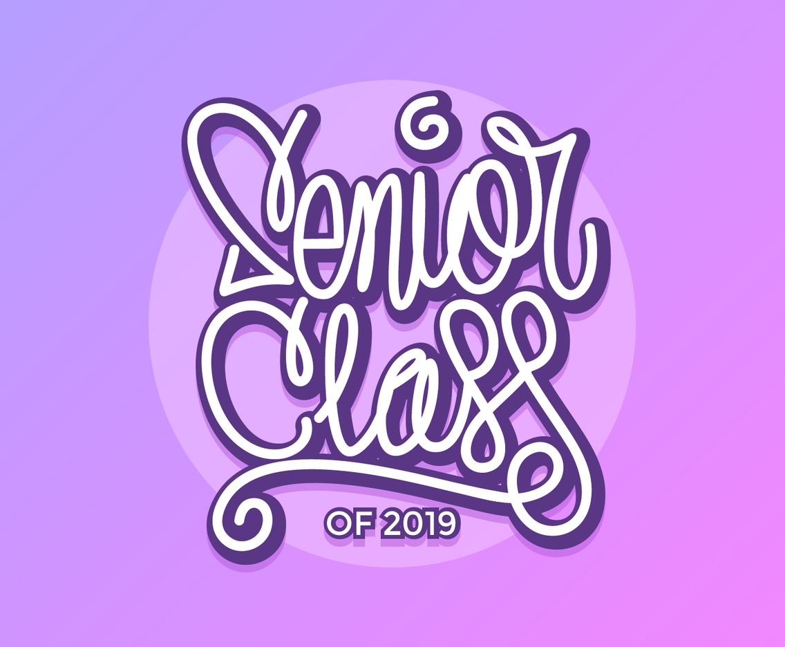 Hand Lettering Senior Class Typography Vector