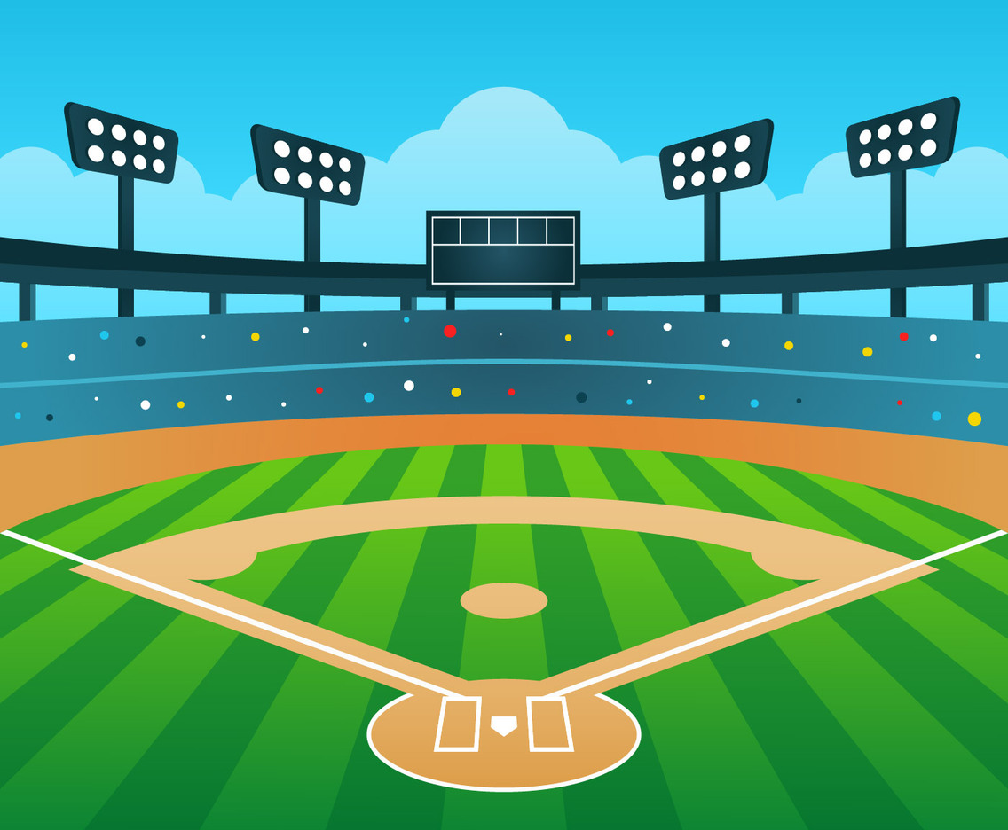 Baseball Stadium Background Vector