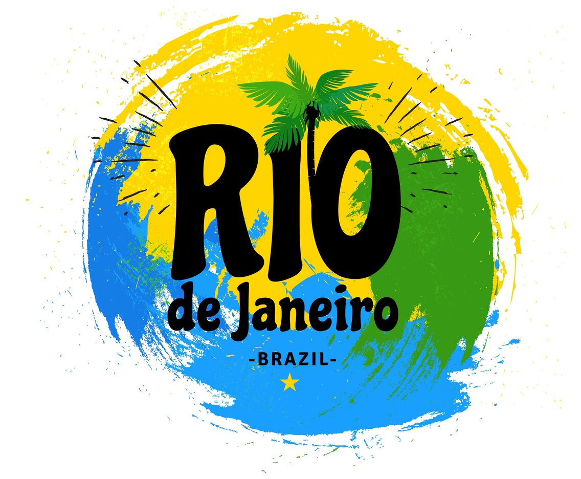 Rio De Janeiro Brazil Grunge Paint Strokes Background