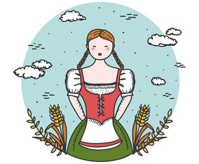 Lady In Dirndl Vector