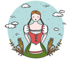 Lady In Dirndl Vector