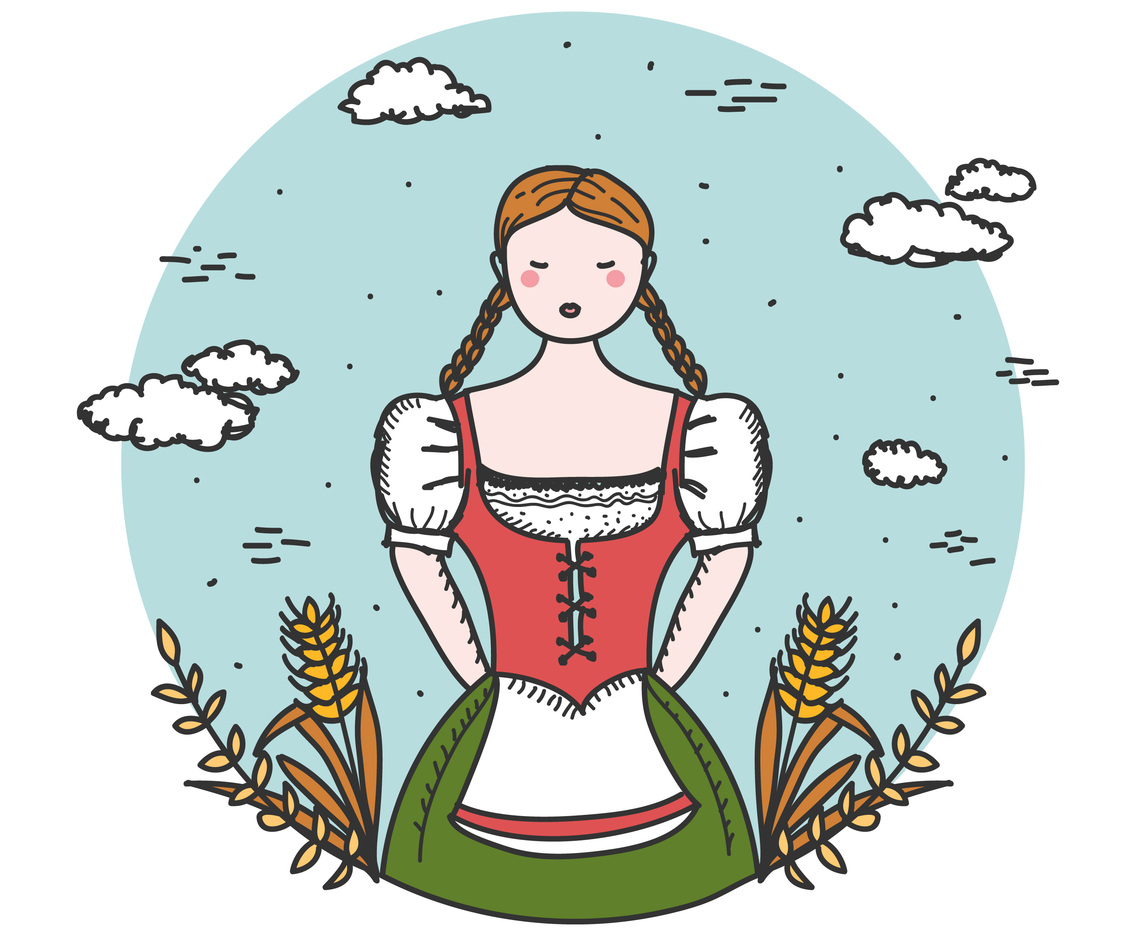Lady In Dirndl Vector