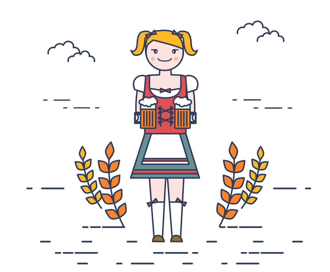 Lady In Dirndl Vector