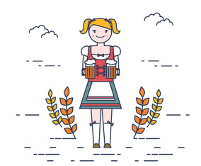 Lady In Dirndl Vector