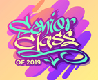 Graffiti Style Senior Class Typography Vector