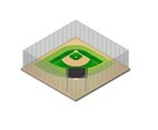 Baseball Park Isometric Vector