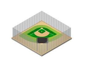 Baseball Park Isometric Vector