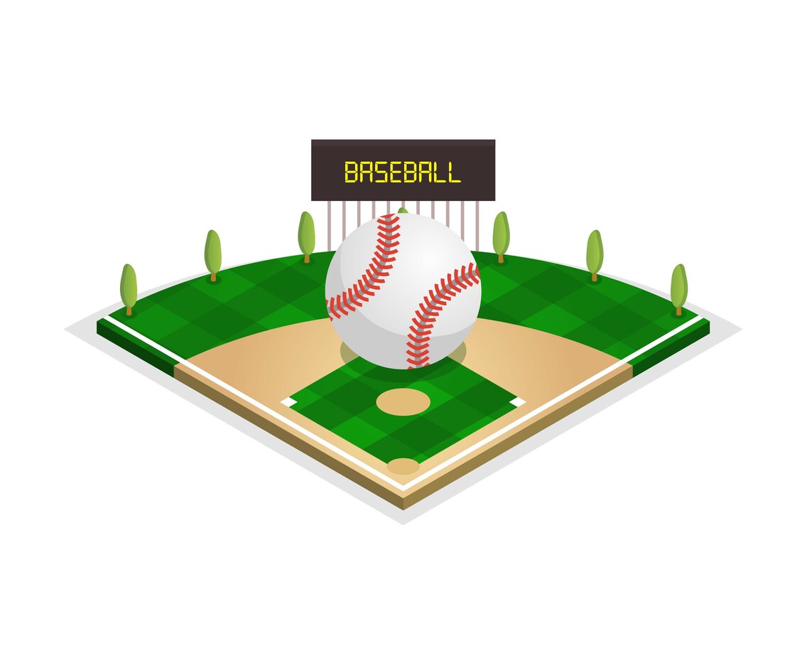 Baseball Park Isometric Angle