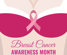 Breast Cancer Awareness Month For Online Campaign Vector Illustration