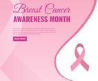 Breast Cancer Awareness Month For Online Campaign Vector Illustration