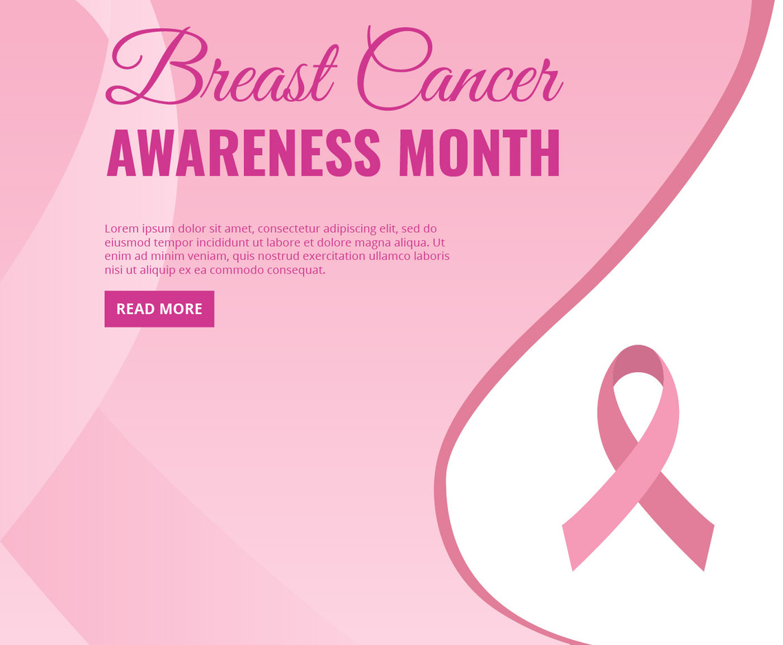 Breast Cancer Awareness Month For Online Campaign Vector Illustration