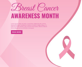 Breast Cancer Awareness Month For Online Campaign Vector Illustration