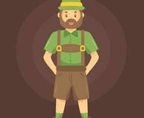 Man In Lederhosen Vector