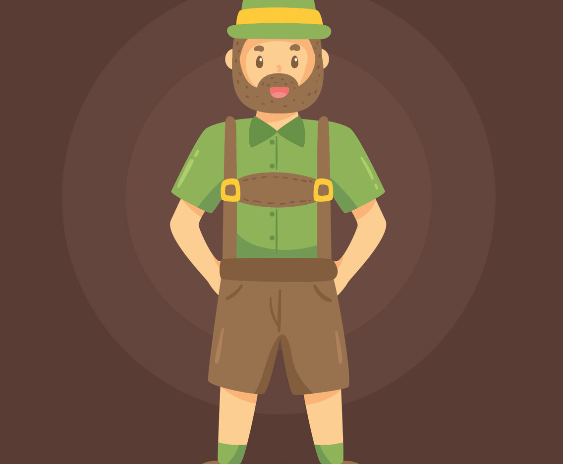 Man In Lederhosen Vector