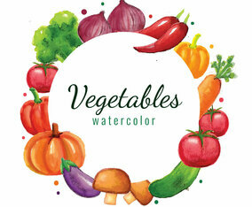 Vegetables Watercolor Background Frame