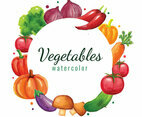 Vegetables Watercolor Background Frame