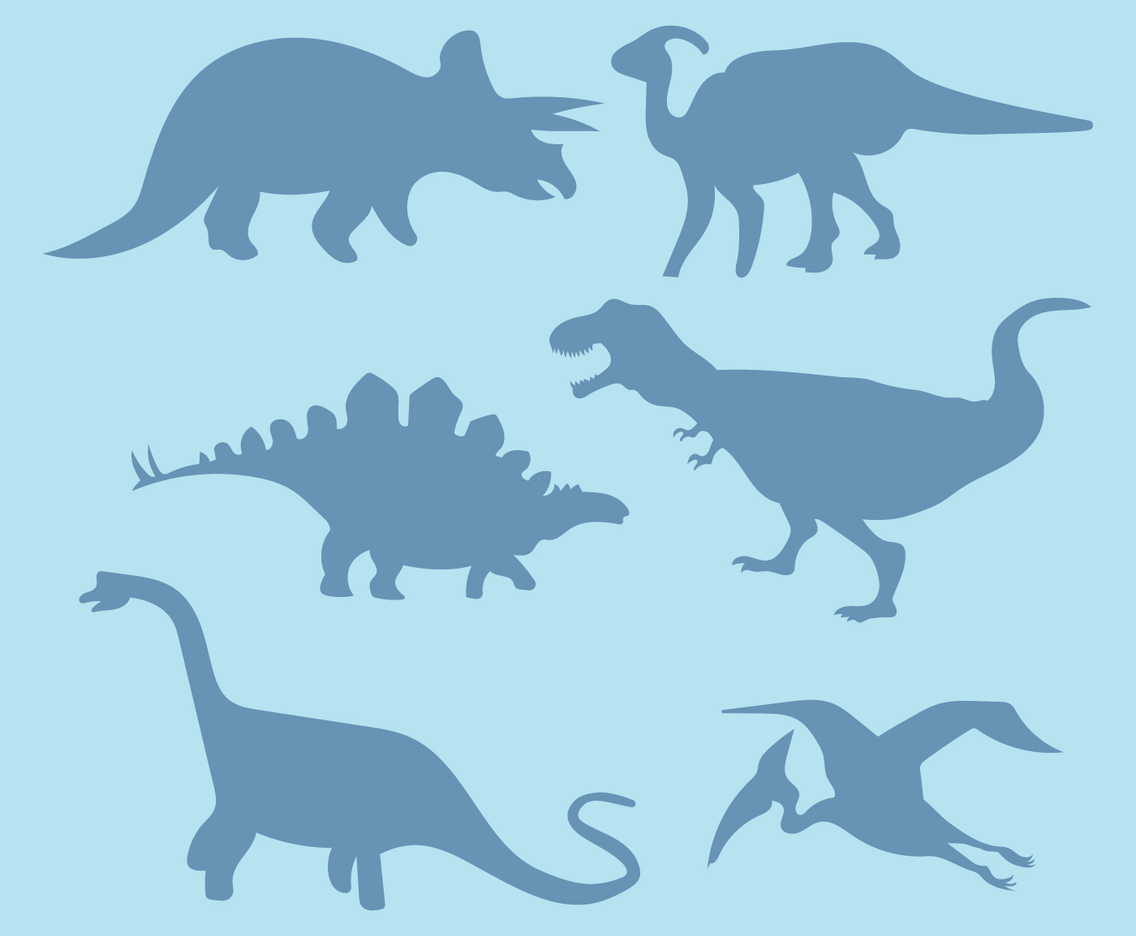 Set Of Dinosaur Shadows