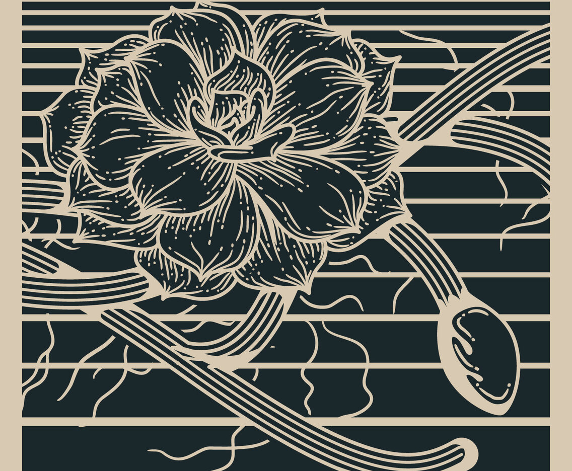 Desert Flower Linocut