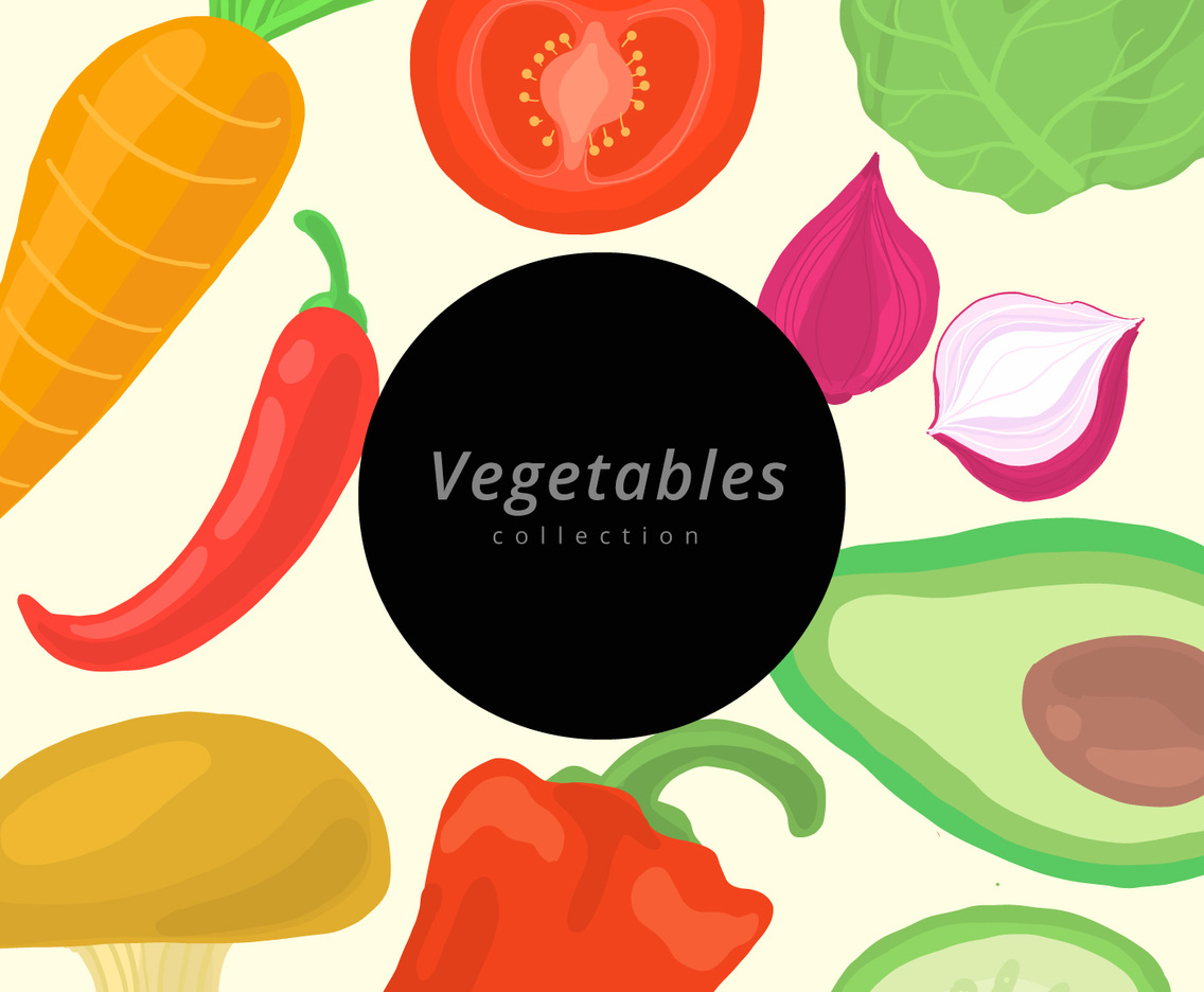 Watercolor Vegetables Vector Collection