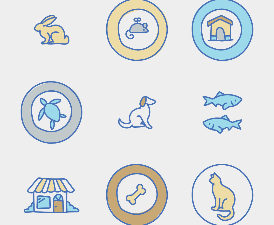 Doodled Pet Grooming Logos