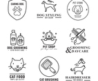 Doodled Pet Grooming Logos
