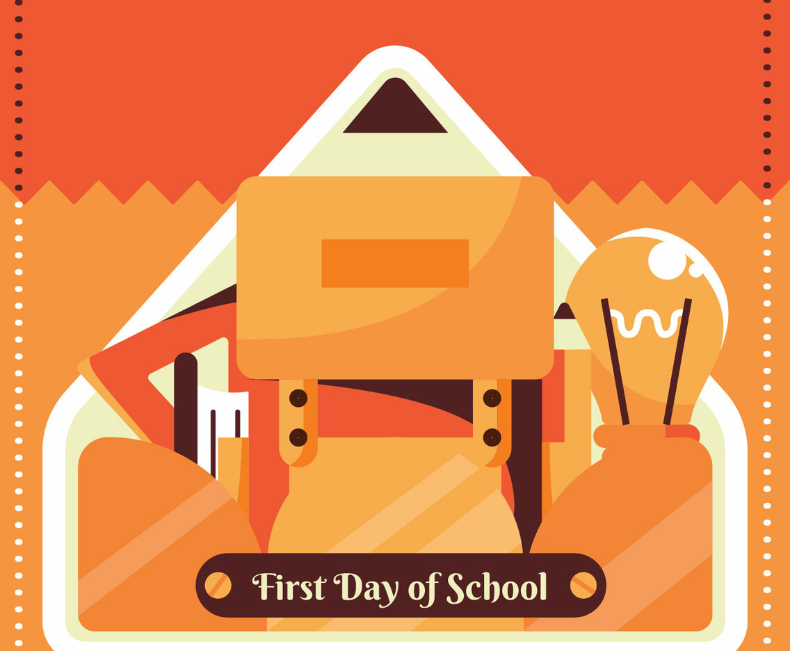 First Day of School Vector Design