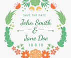 Invitation Template With Desert Linocut Flower Vector