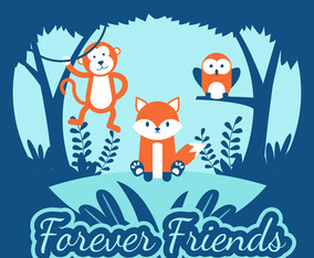 Forever Friends Animals Vector