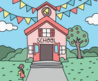 Colorful Doodled Of First Day Of School