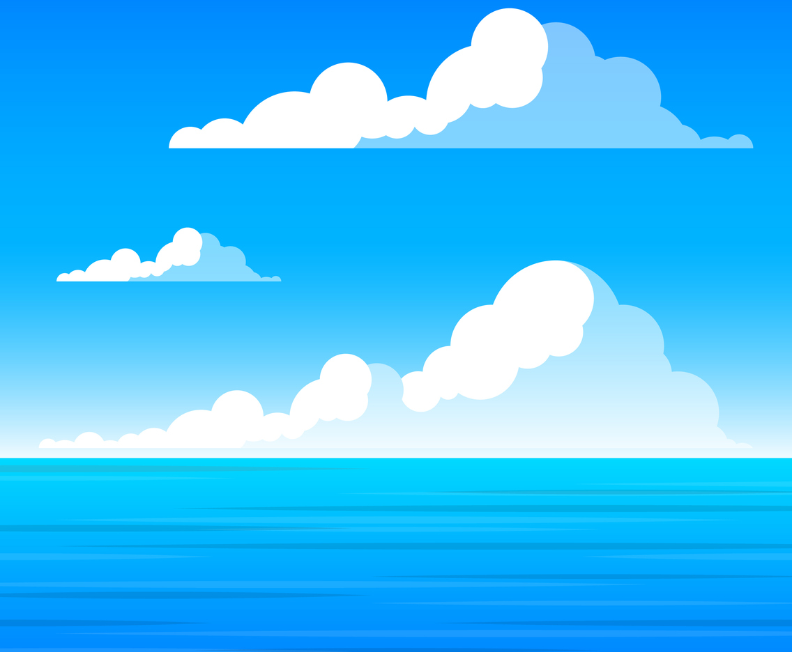 Clouds And Sea Landscape Graphic Illustration Vector Background