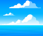 Clouds And Sea Landscape Graphic Illustration Vector Background