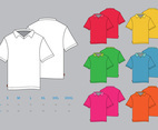 Colorful polo shirt vector front side and back side with size mock up template