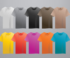 Realistic vector t-shirt with size mock up illustration colorful mode