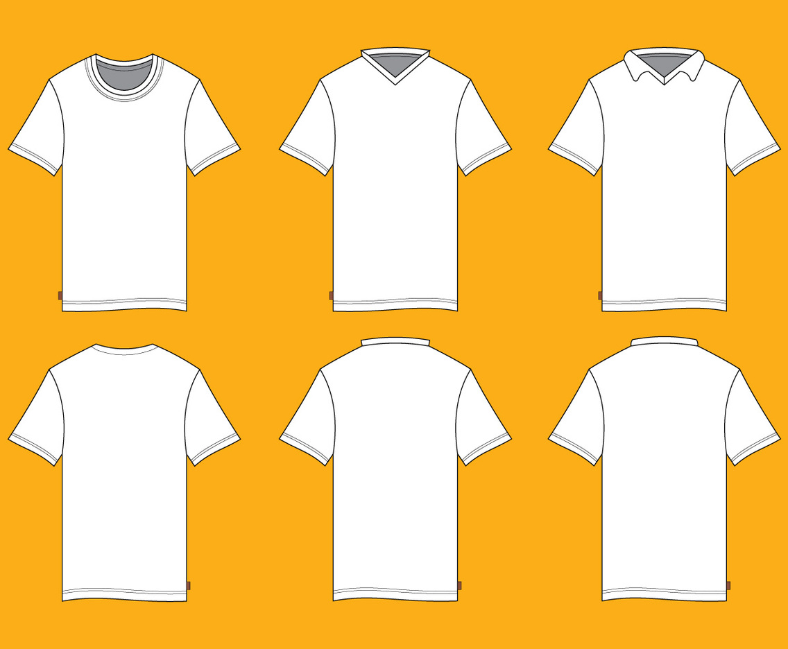 T-shirt vector front side and back side mock up template