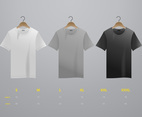 Realistic vector t-shirt with size mock up illustration