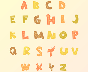 Leaf Vein Autumn Alphabet Vector